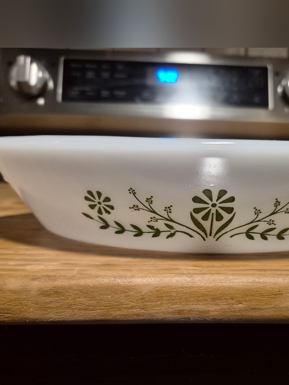 Vintage Glasbake Divide Dish Spring Daisy Pattern